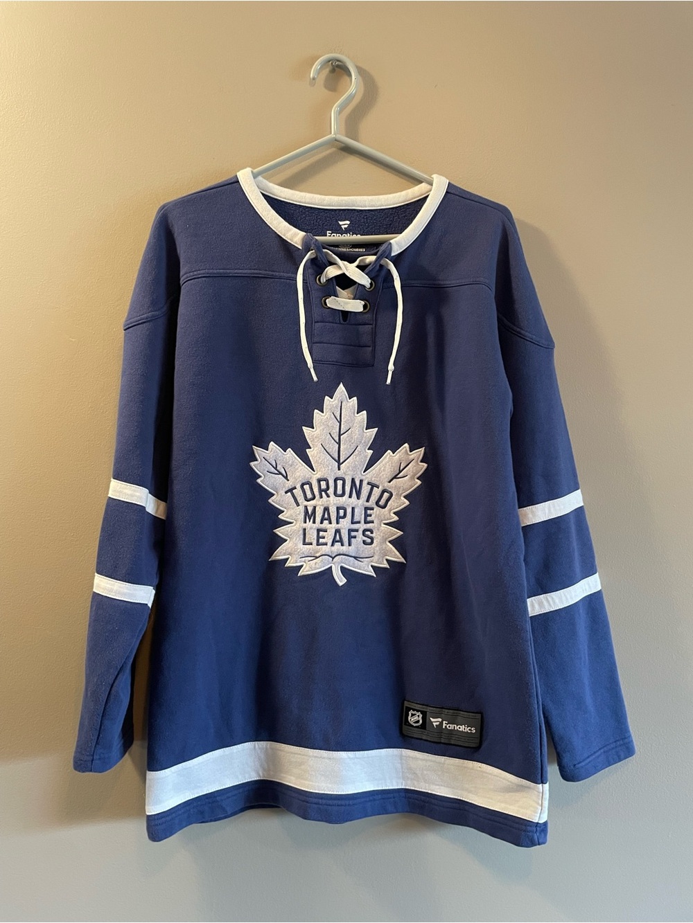 Fanatics Navy and White Toronto Maple Leafs Lace-Up Jersey